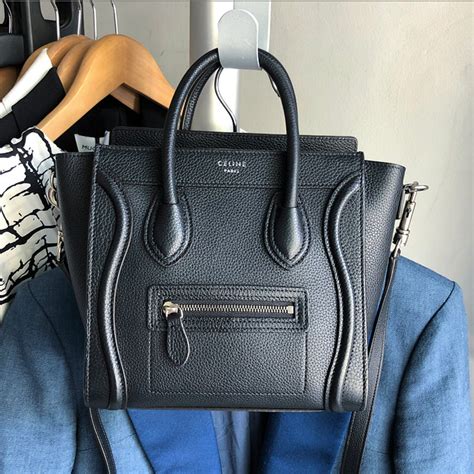 used celine nano black|Celine phantom handbags.